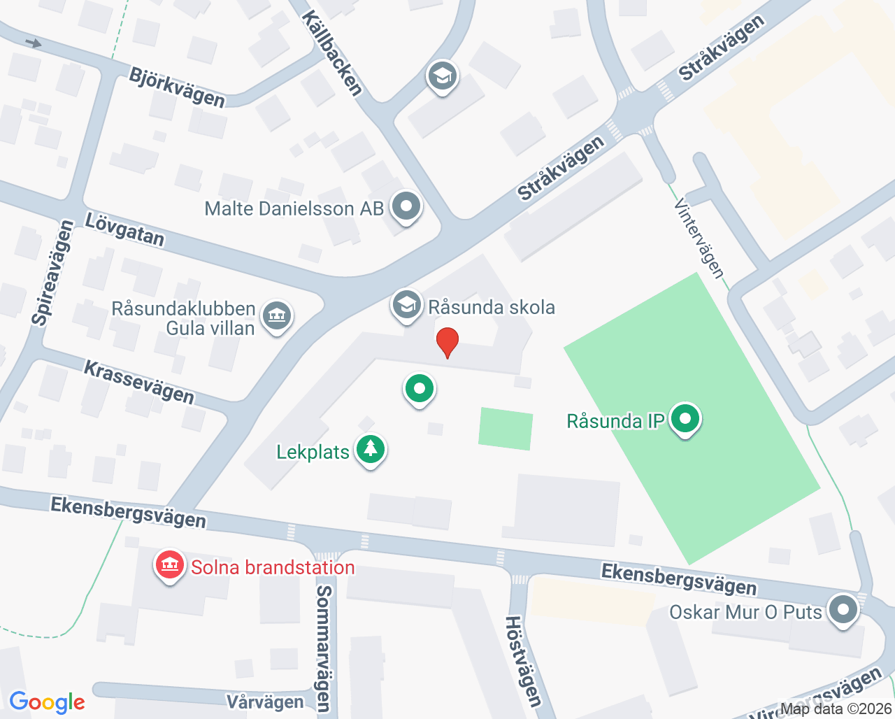 Karta till Habiliteringen vid Råsundaskolan