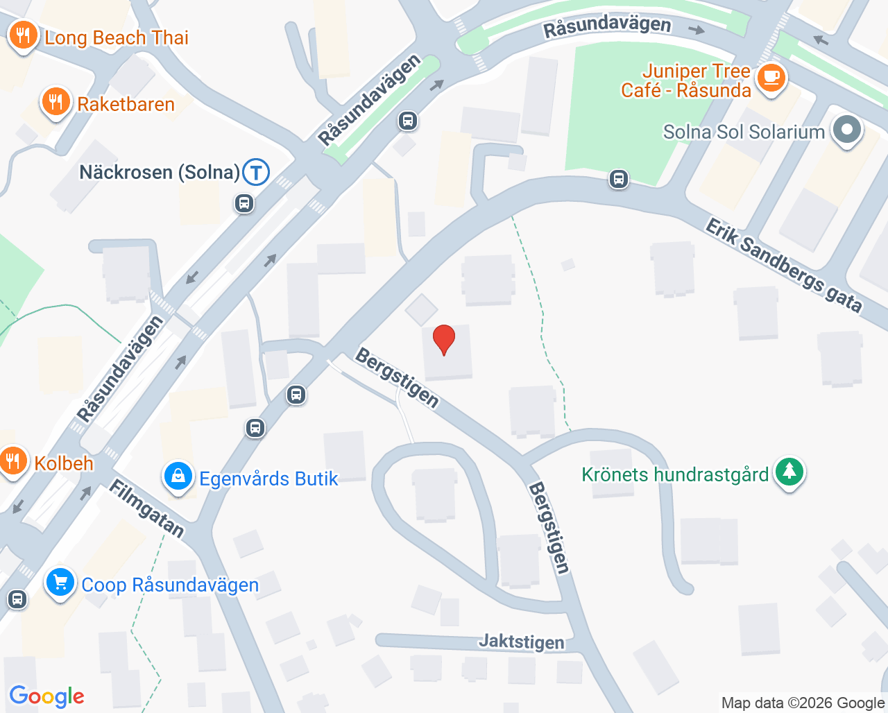 Karta till Tandläkare Erika Åberg, Solna