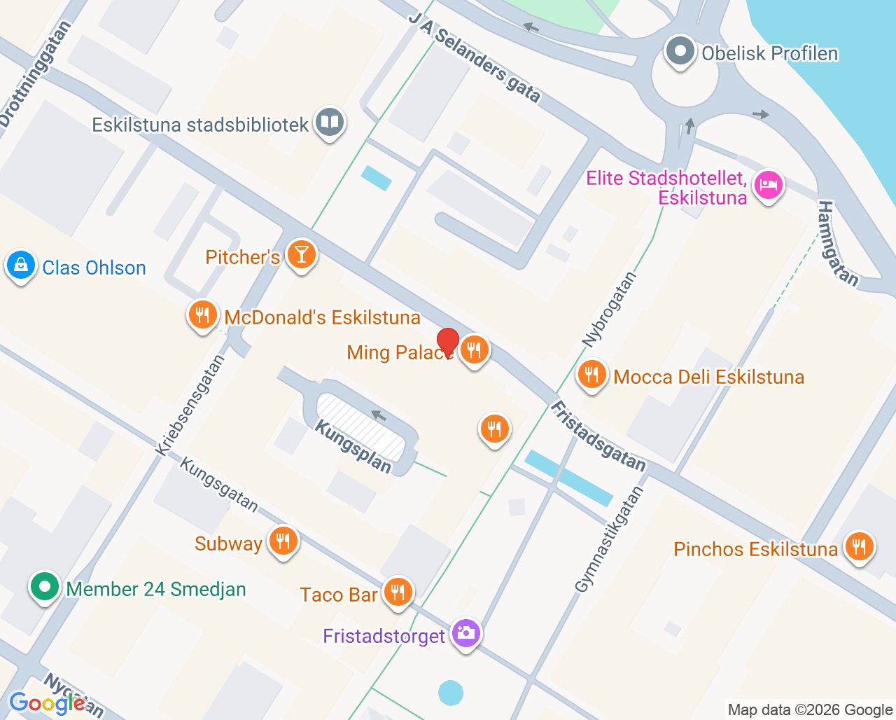 Karta till Öron- näsa och halsmottagning Ali Kanaan, Eskilstuna