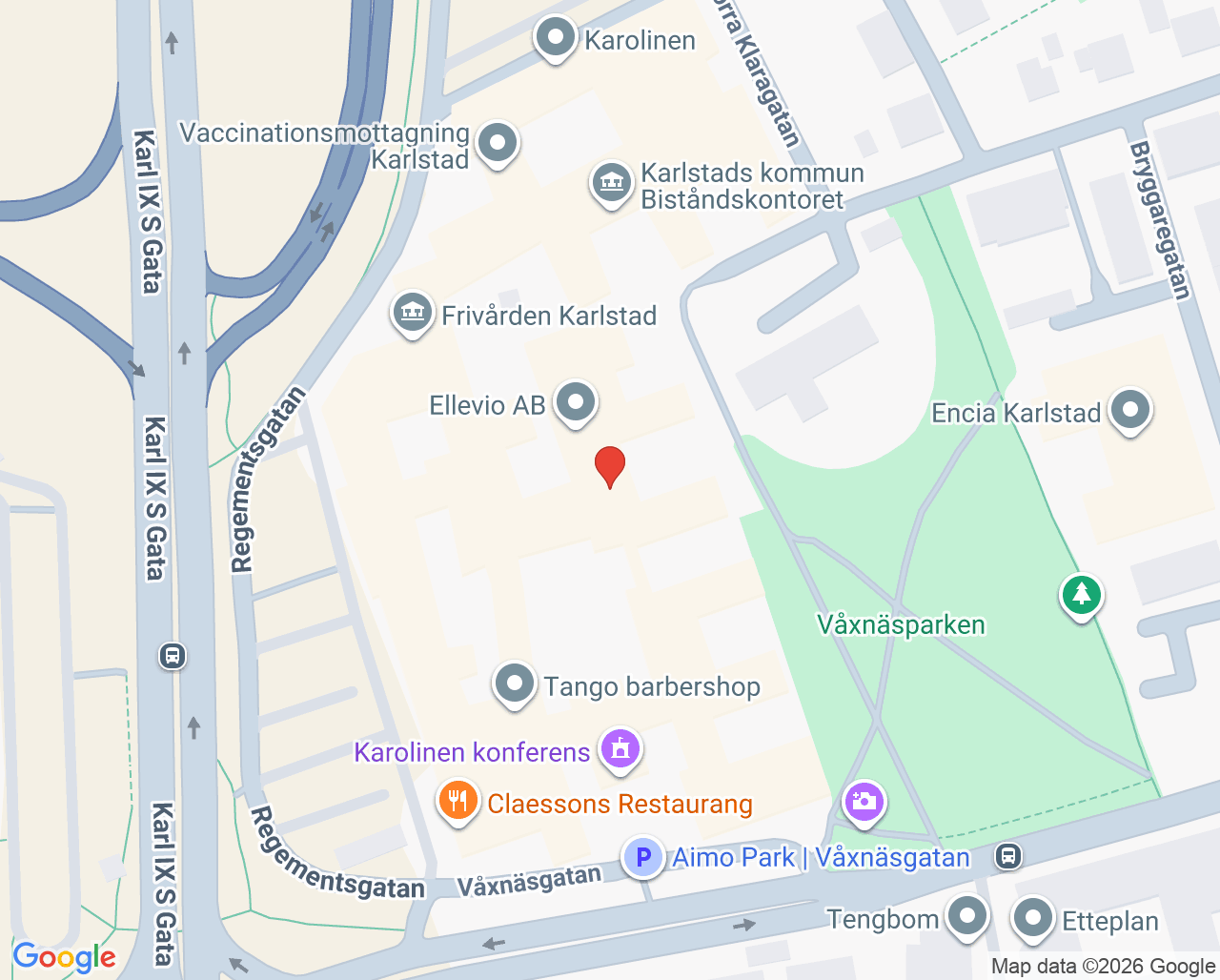 Karta till Behandlings- och samtalsmottagningen