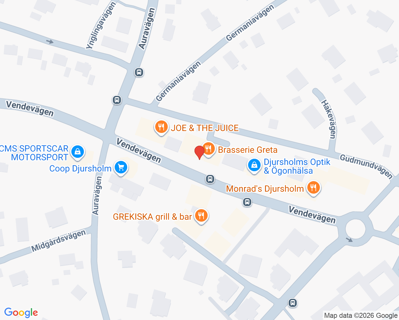 Karta till Vaccinova hos Kronans Apotek Djursholms Centrum