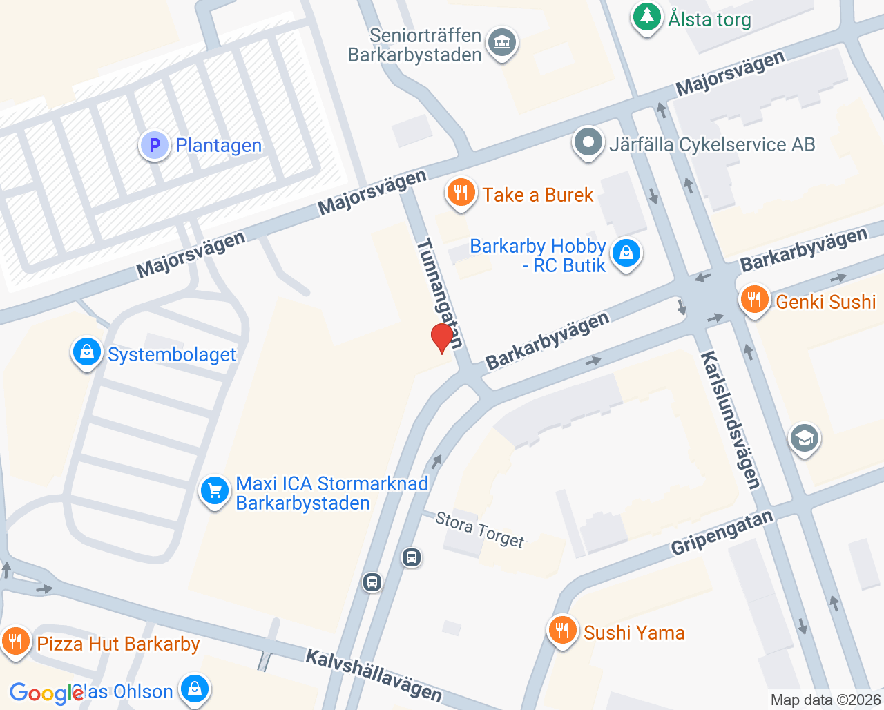Karta till Familjeläkarna Barkarby PVR