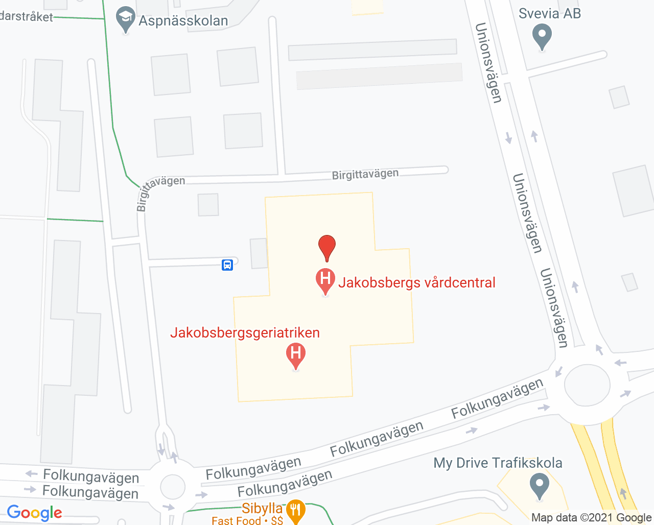 Karta till ÖNH Center Jakobsberg