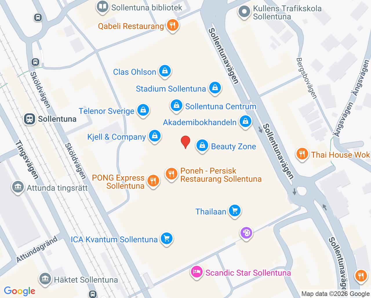 Karta till Synsam Sollentuna Centrum