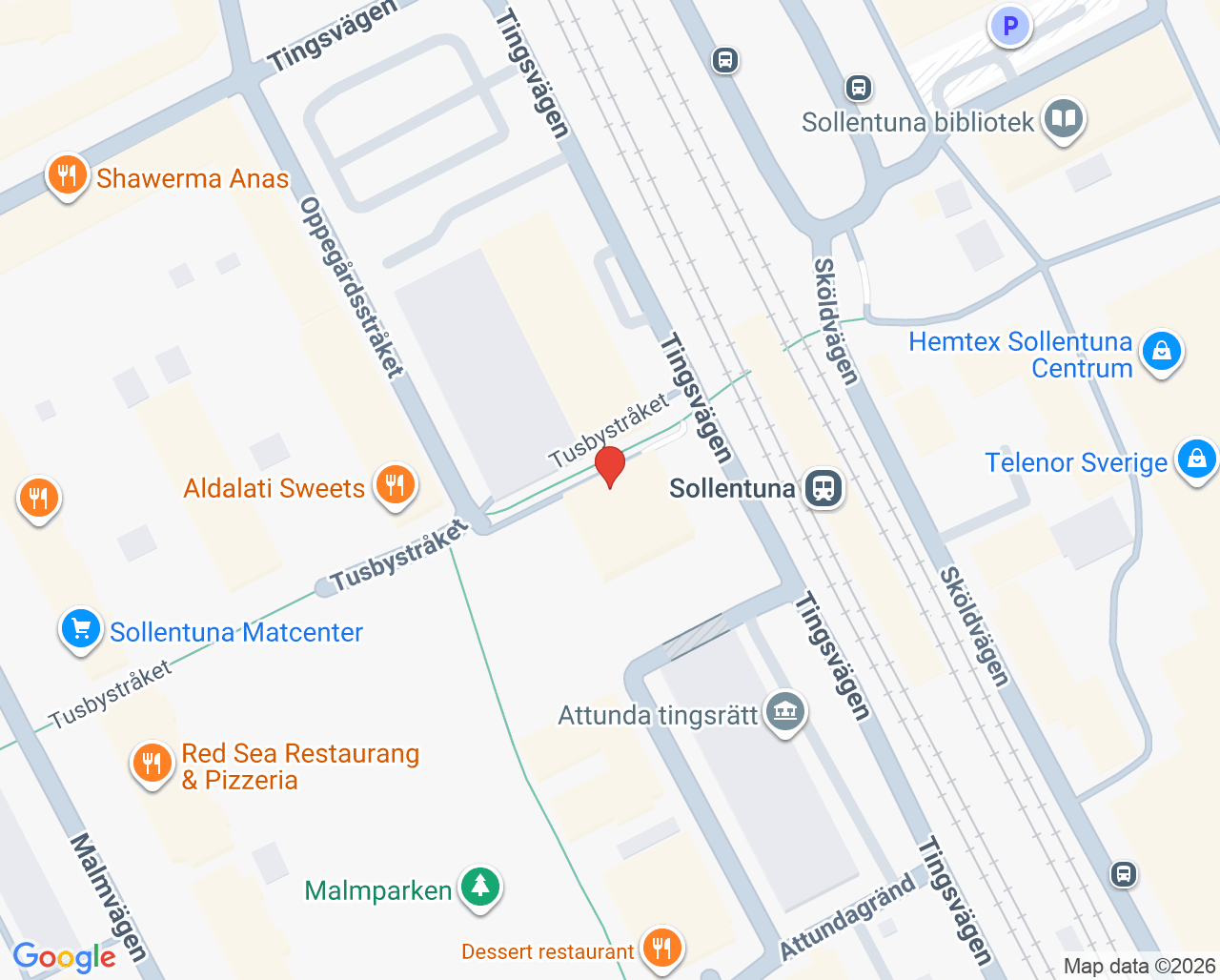 Karta till Habiliteringscenter Sollentuna barn, Habilitering och Hälsa