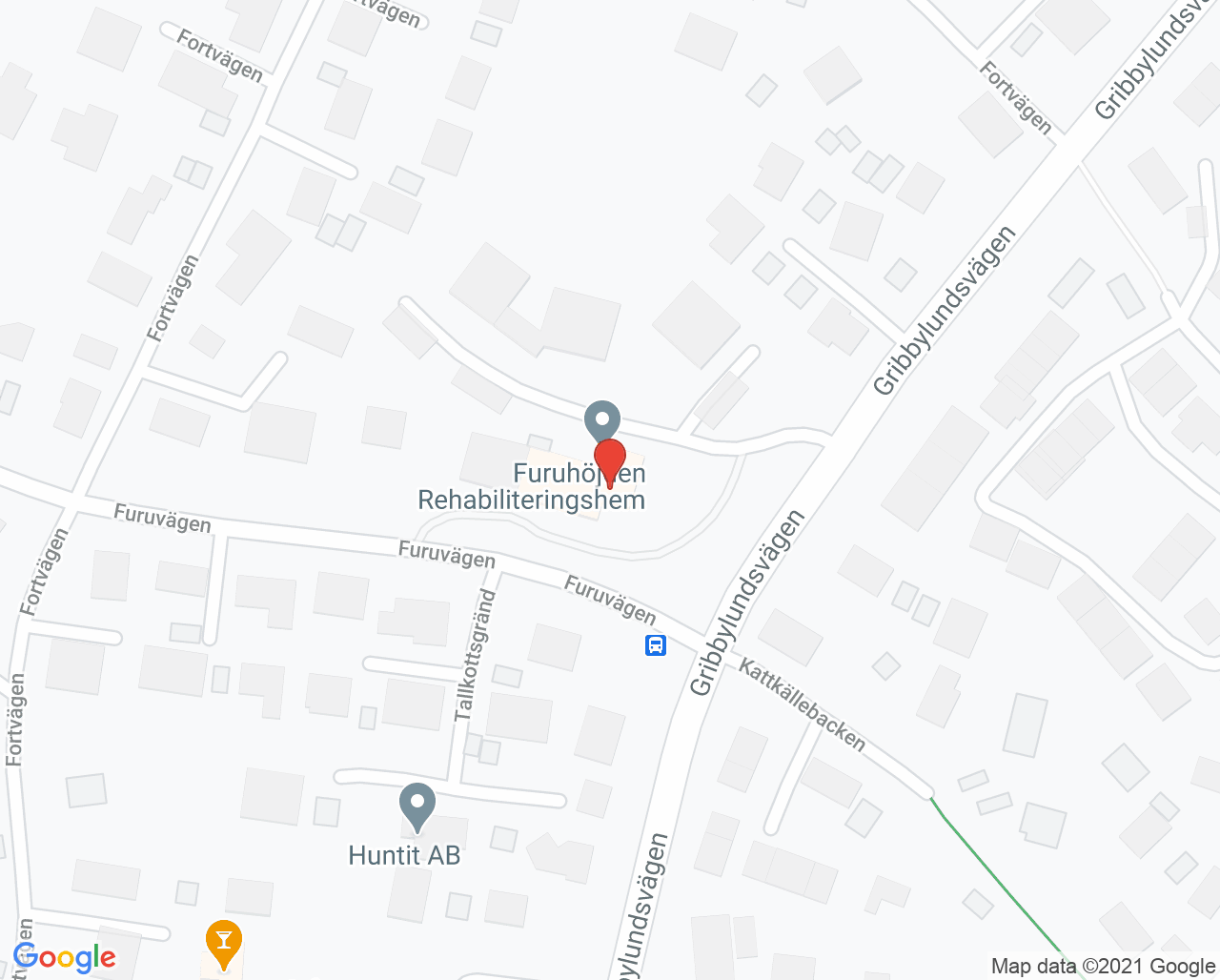 Karta till Furuhöjden Inneliggande Rehabilitering, Täby