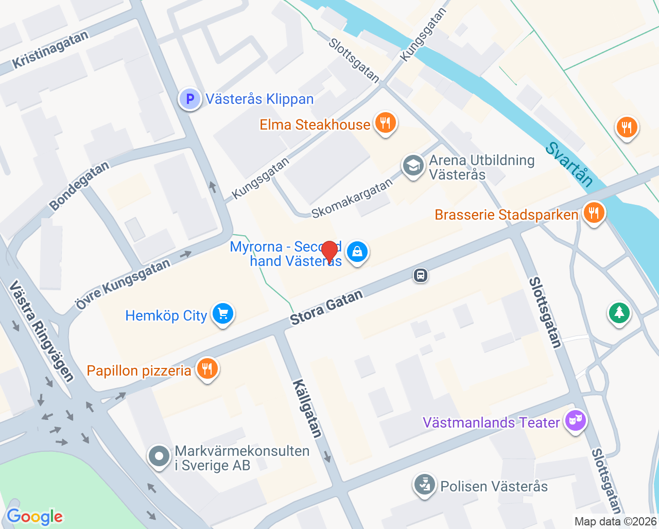 Karta till Kvinnoläkarna/Västerås IVF