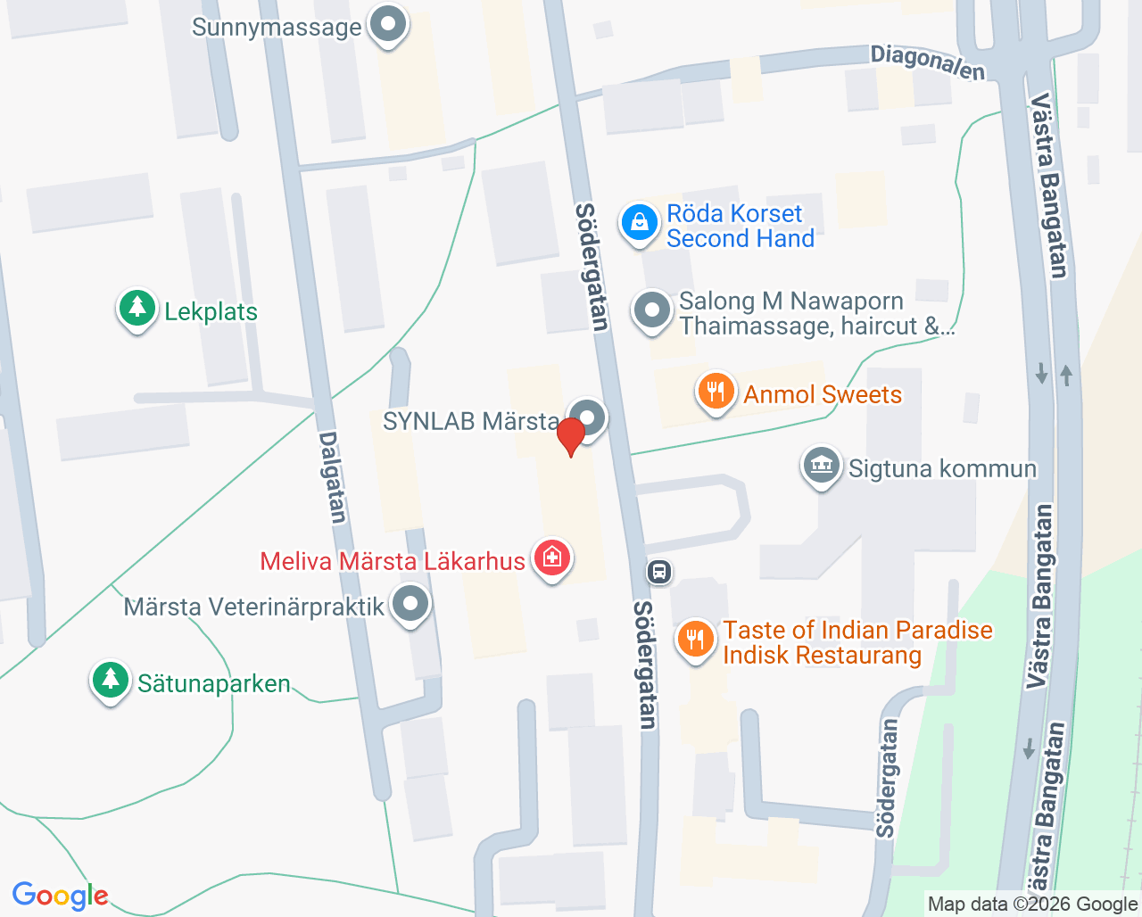 Karta till Märsta barnmorskemottagning