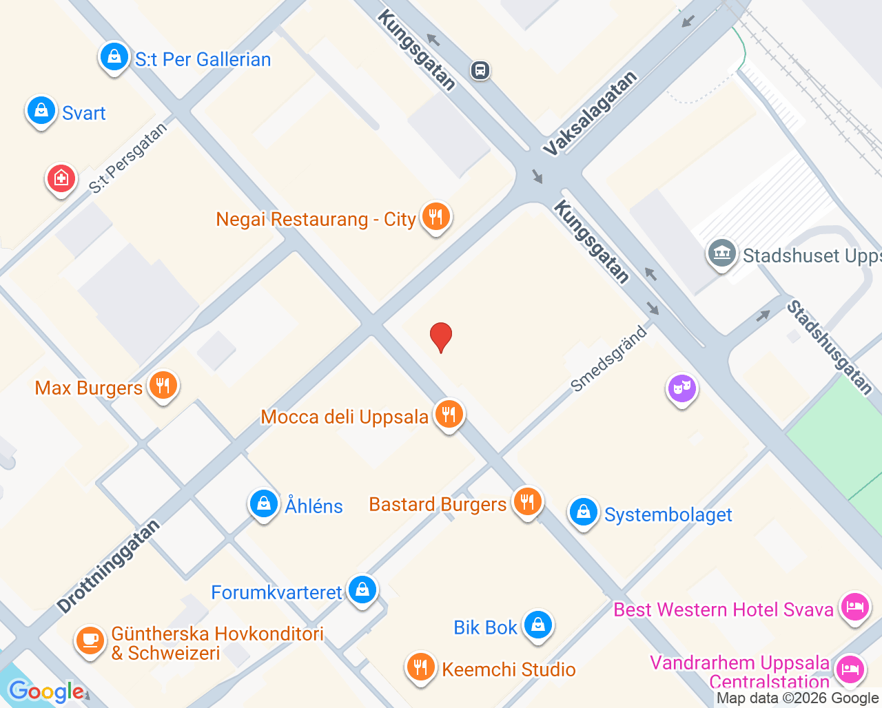 Karta till Synsam Uppsala Dragarbrunnsgatan