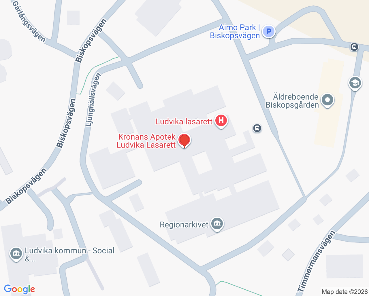 Karta till Bild- och funktionsmedicin Ludvika