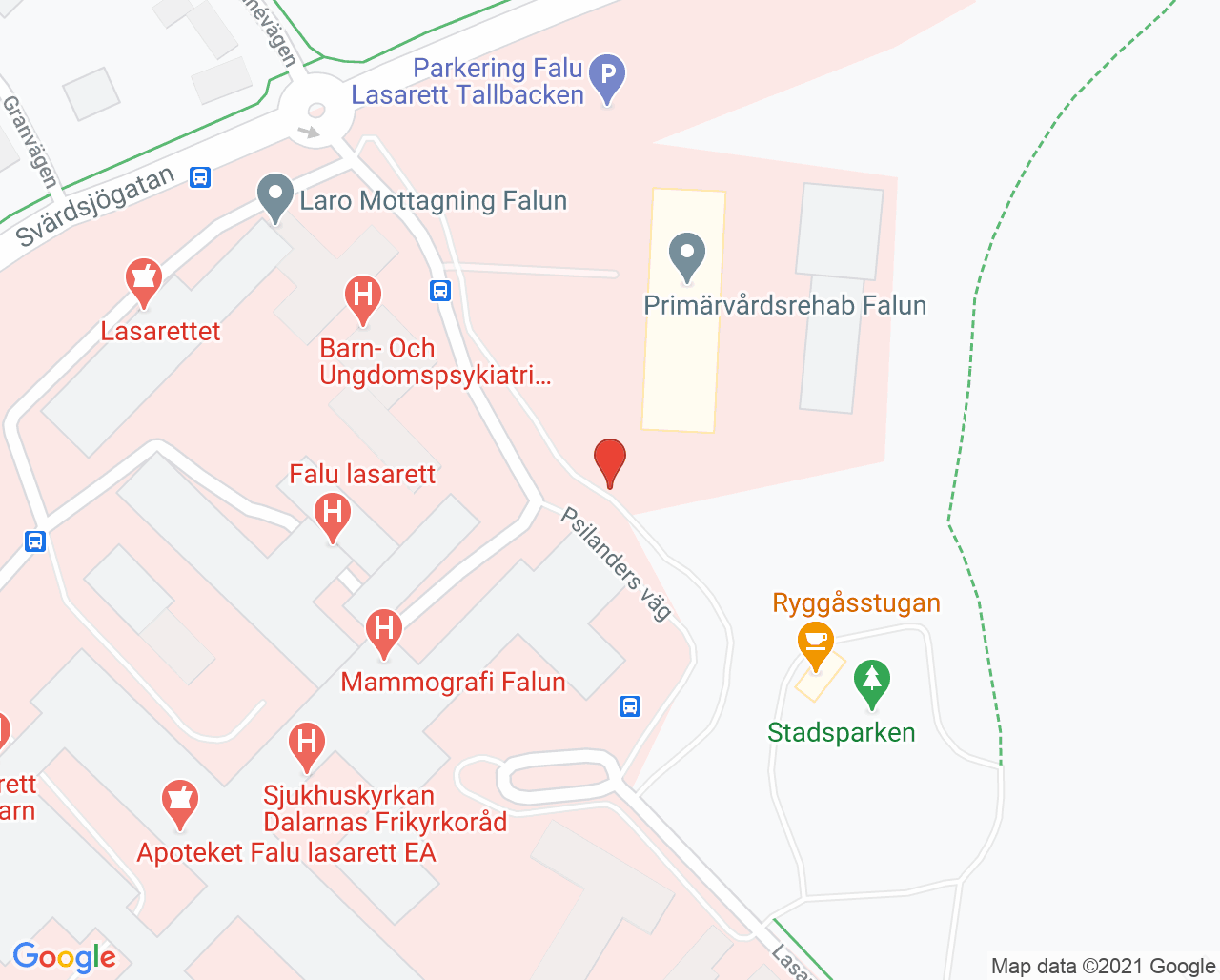 Karta till Ögonsjukvård Dalarna