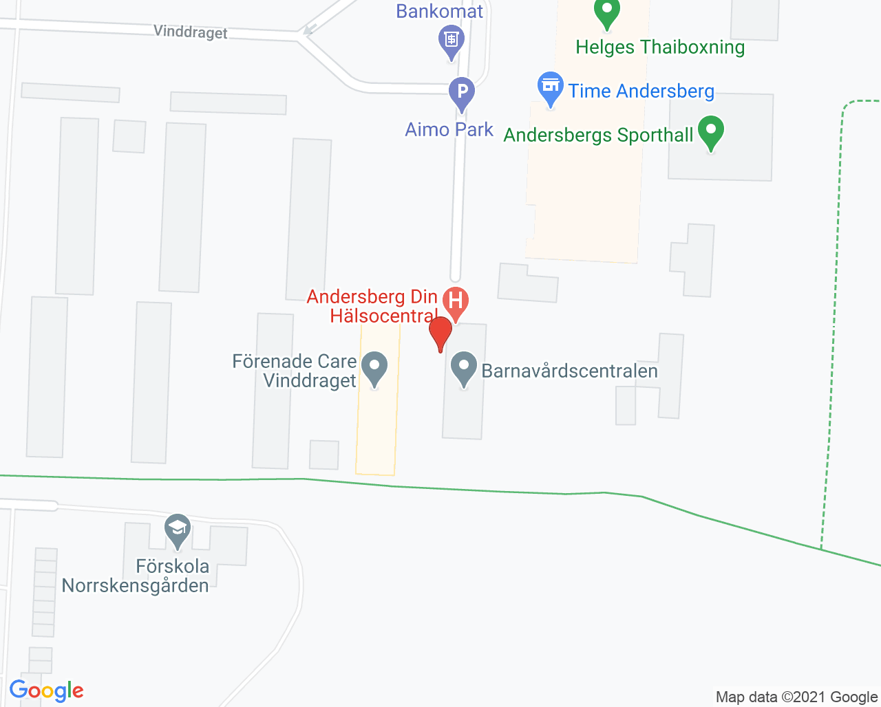 Karta till Andersberg Din hälsocentral