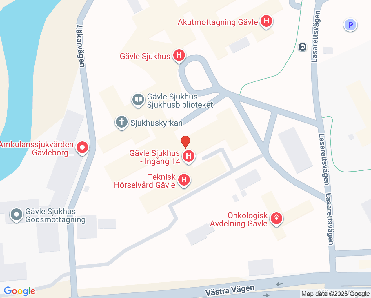 Karta till Mammografi Gävleborg