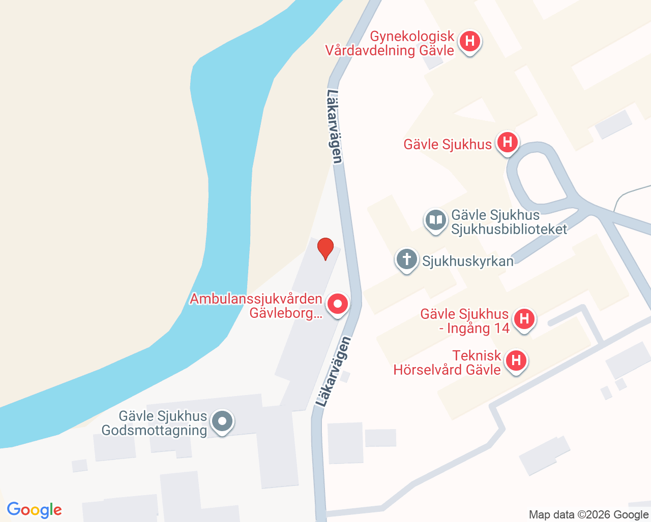 Karta till Ambulans Gävle Ockelbo