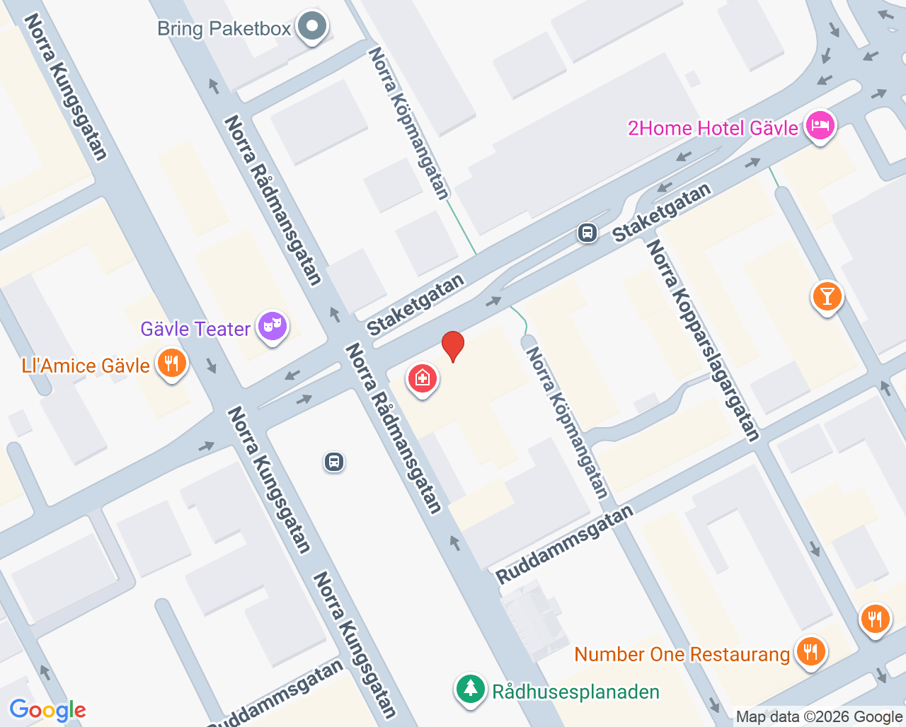 Karta till Optalmica Ögonklinik Gävle