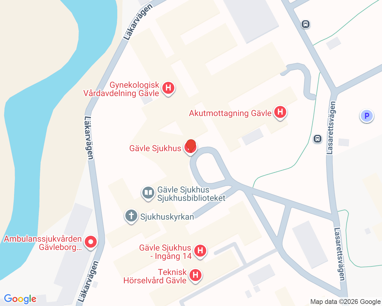 Karta till Diabetesmottagning Gävle