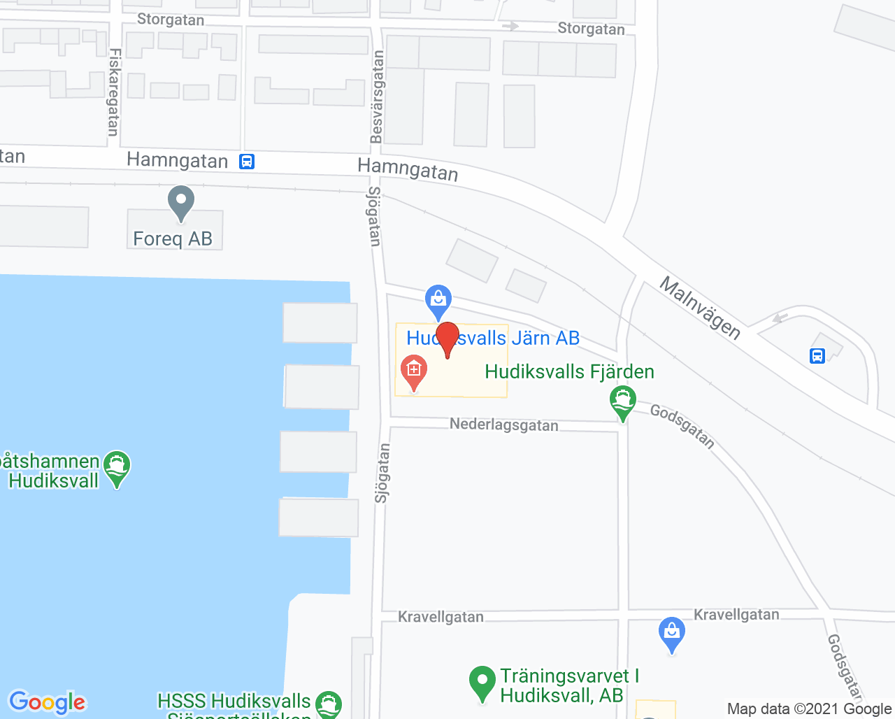 Karta till Specialisttandvård Ortodonti Hudiksvall