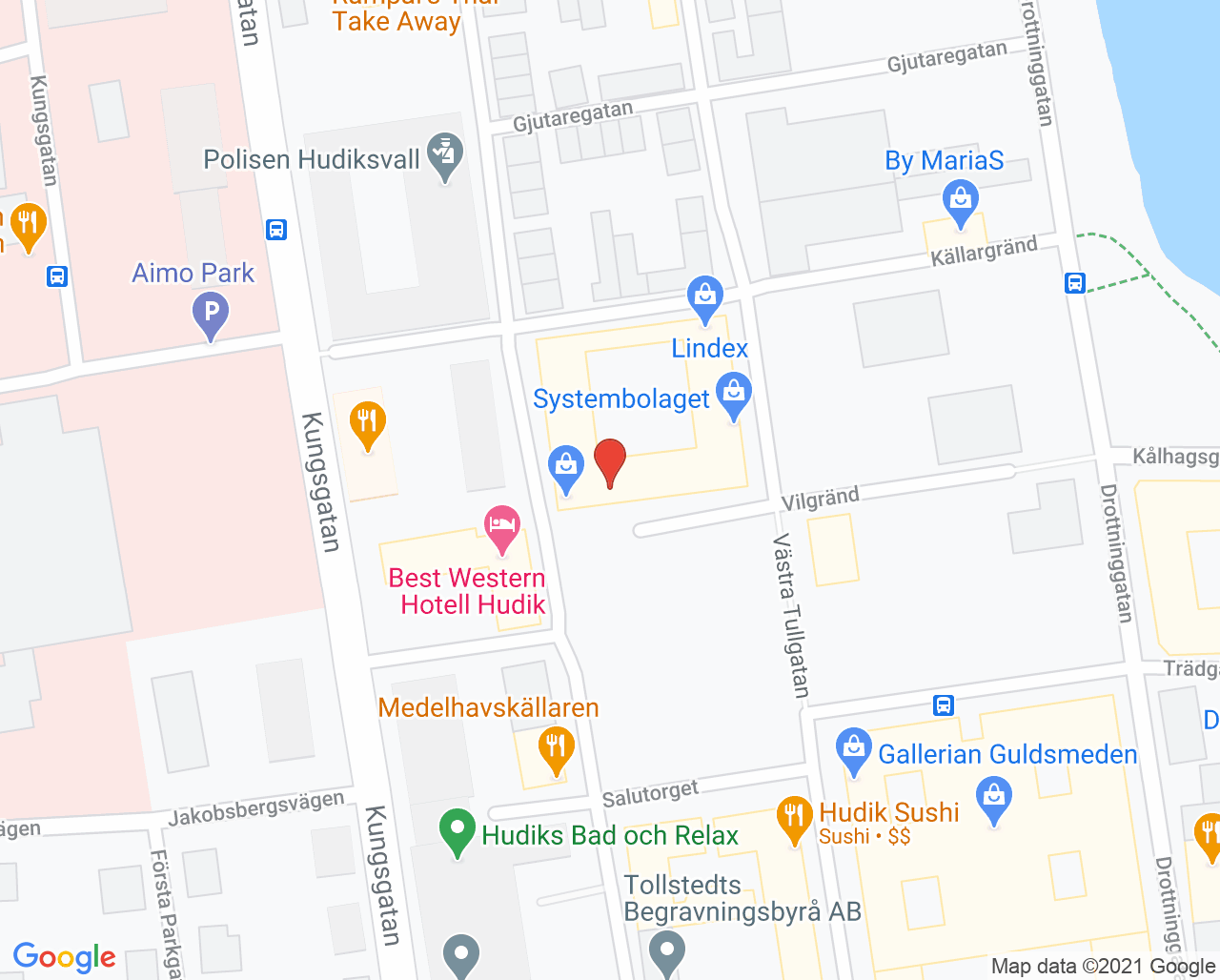 Karta till Synsam Hudiksvall