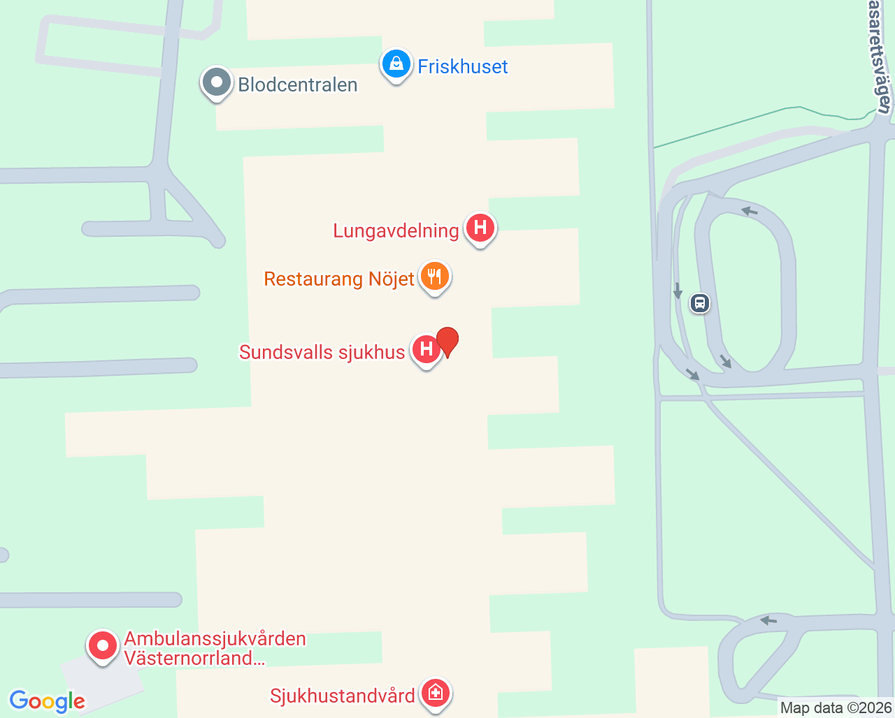 Karta till Vårdhotellet Skvadern