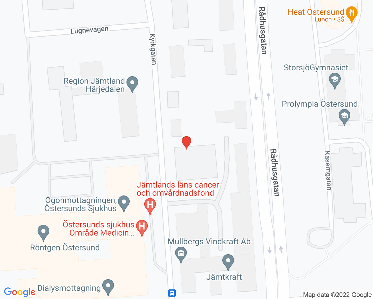Karta till Specialistmödravården, Östersund