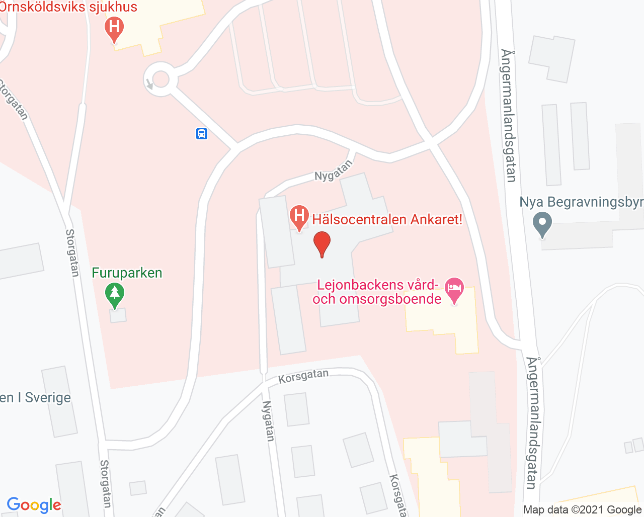 Karta till Psykolog för föräldra- och barnhälsovård Örnsköldsvik