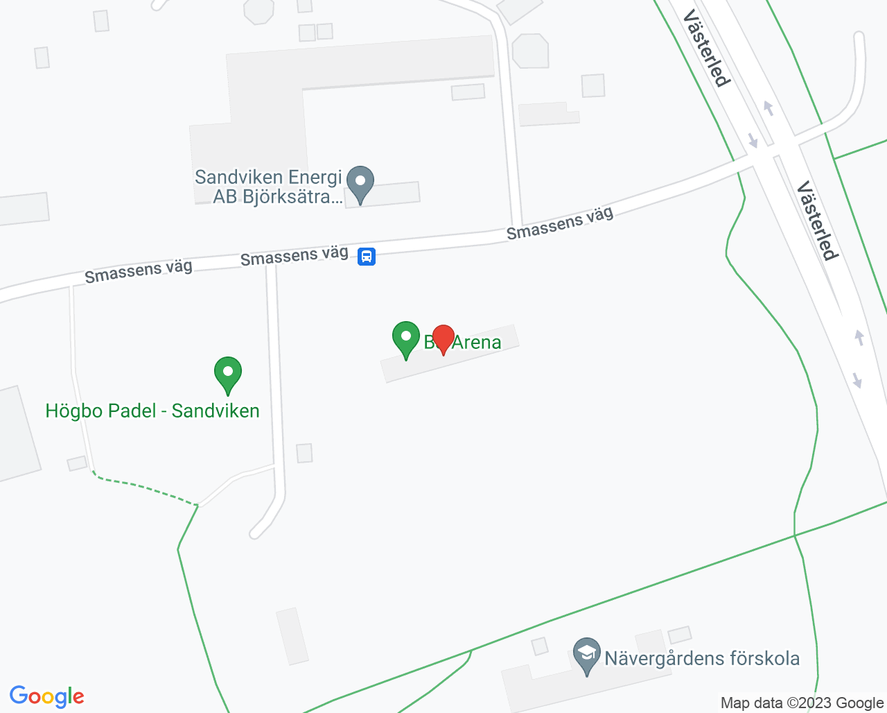 Karta till Limbra Sandviken
