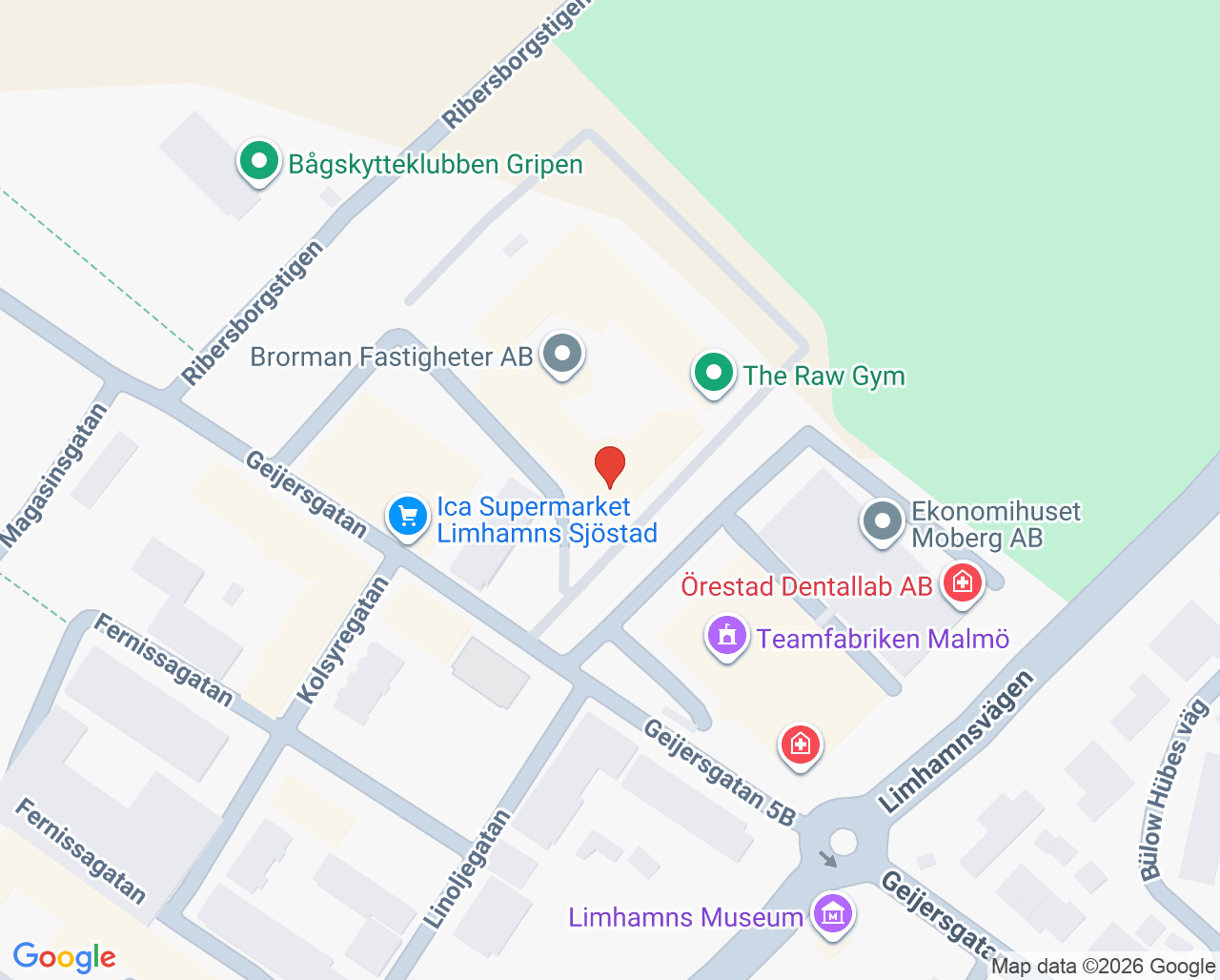 Karta till Limhamns Kvinnoklinik