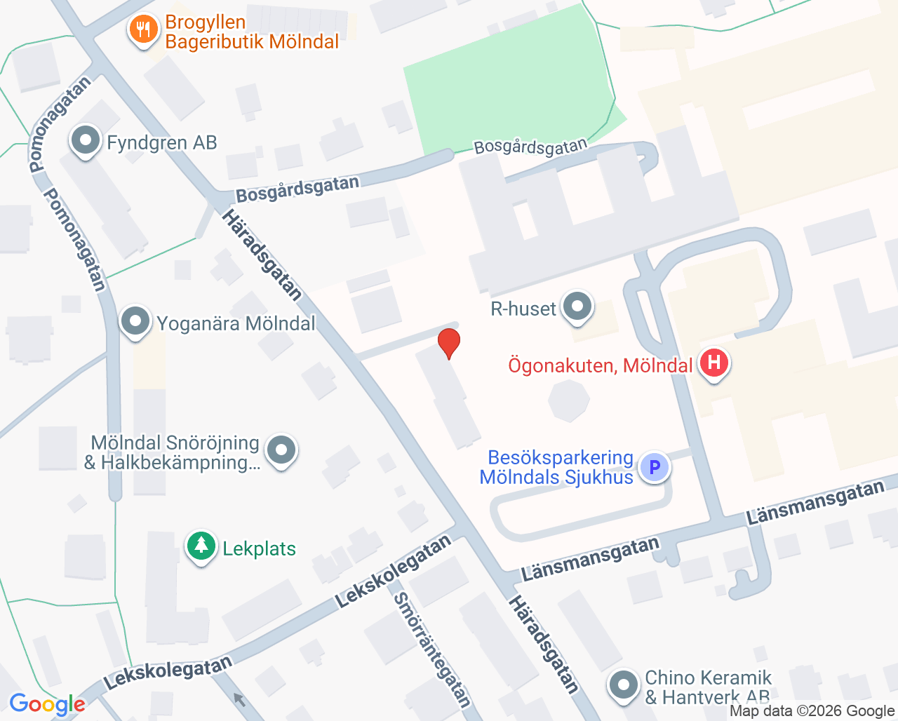 Karta till Avdelning 115 reumatologi, Göteborg