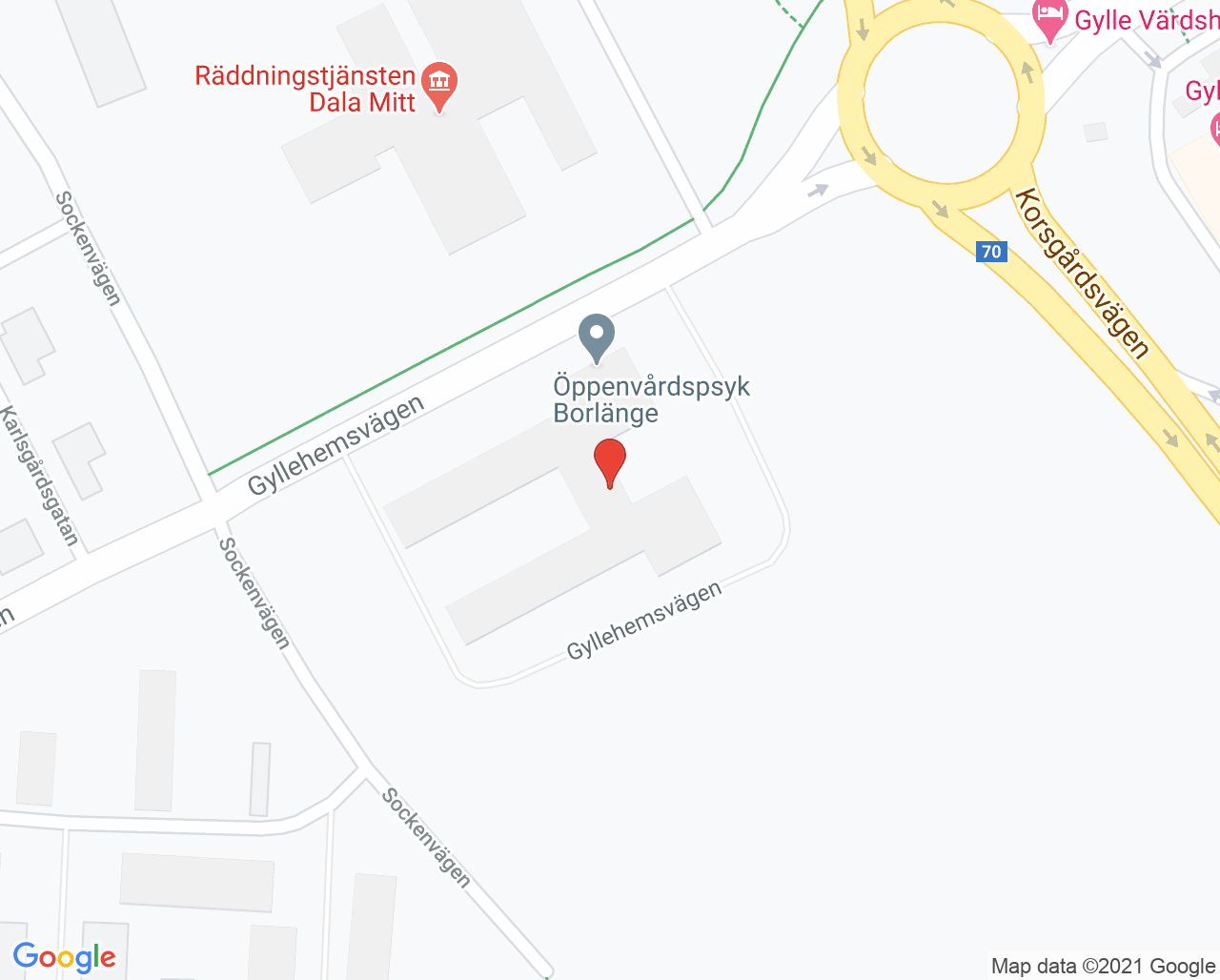 Karta till Psykiatrimottagning Borlänge
