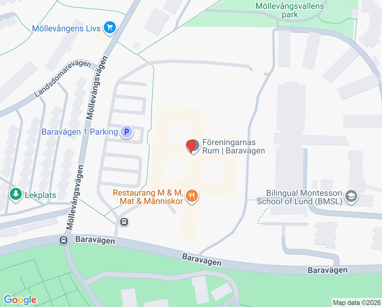 Karta till Vuxenpsykiatriavdelning 1 psykos och intensivvård Lund