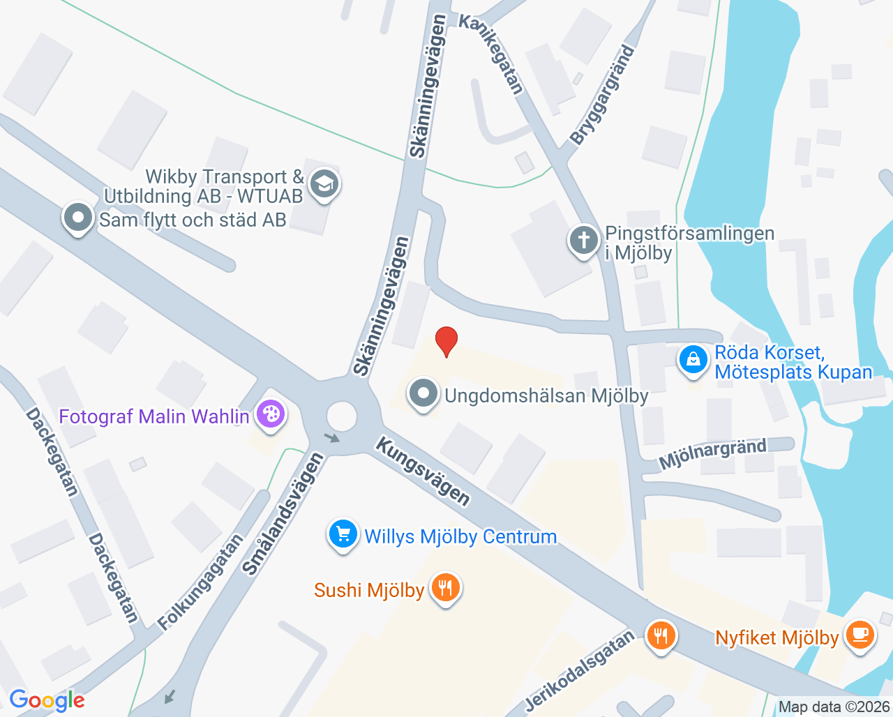 Karta till MiniMaria Mjölby, Psykiatriska kliniken i Motala-Mjölby