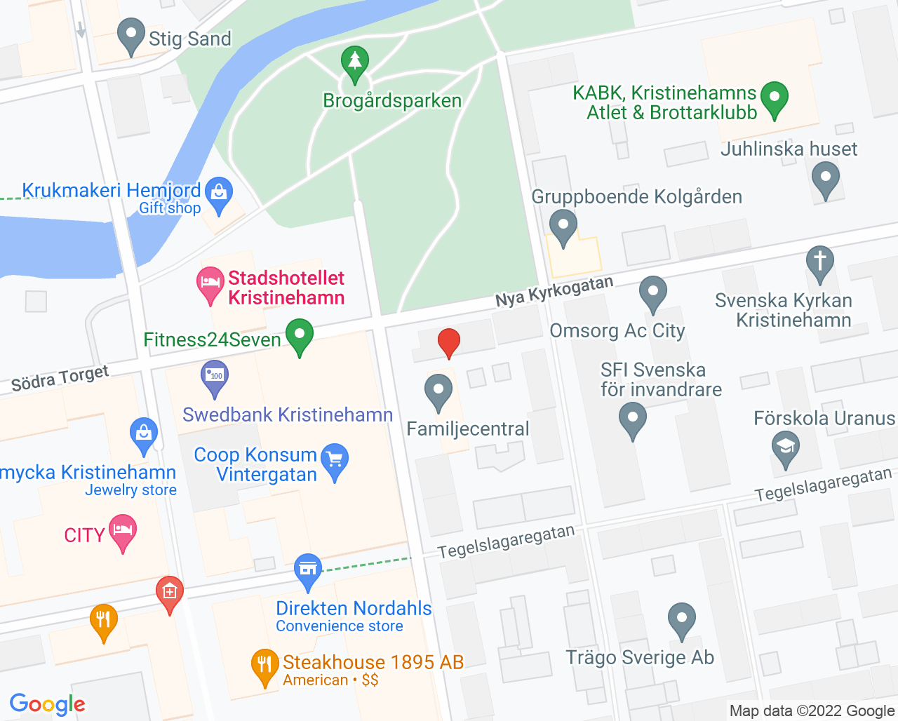 Karta till Ungdomsmottagningen Kristinehamn