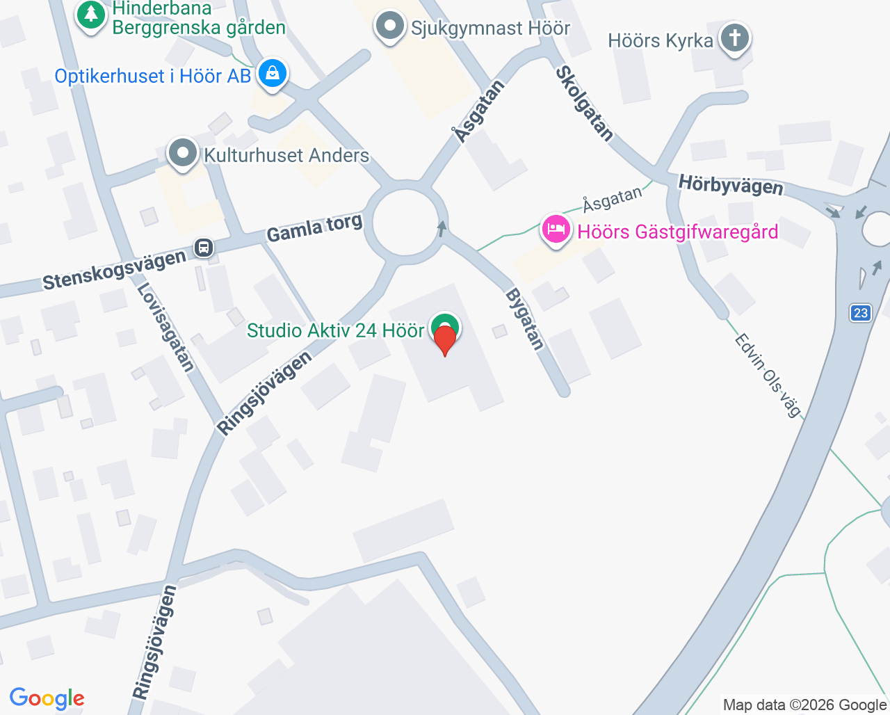 Karta till Kry Vårdcentral Höör