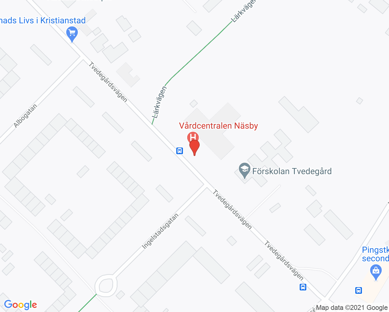 Karta till Vårdcentralen Näsby