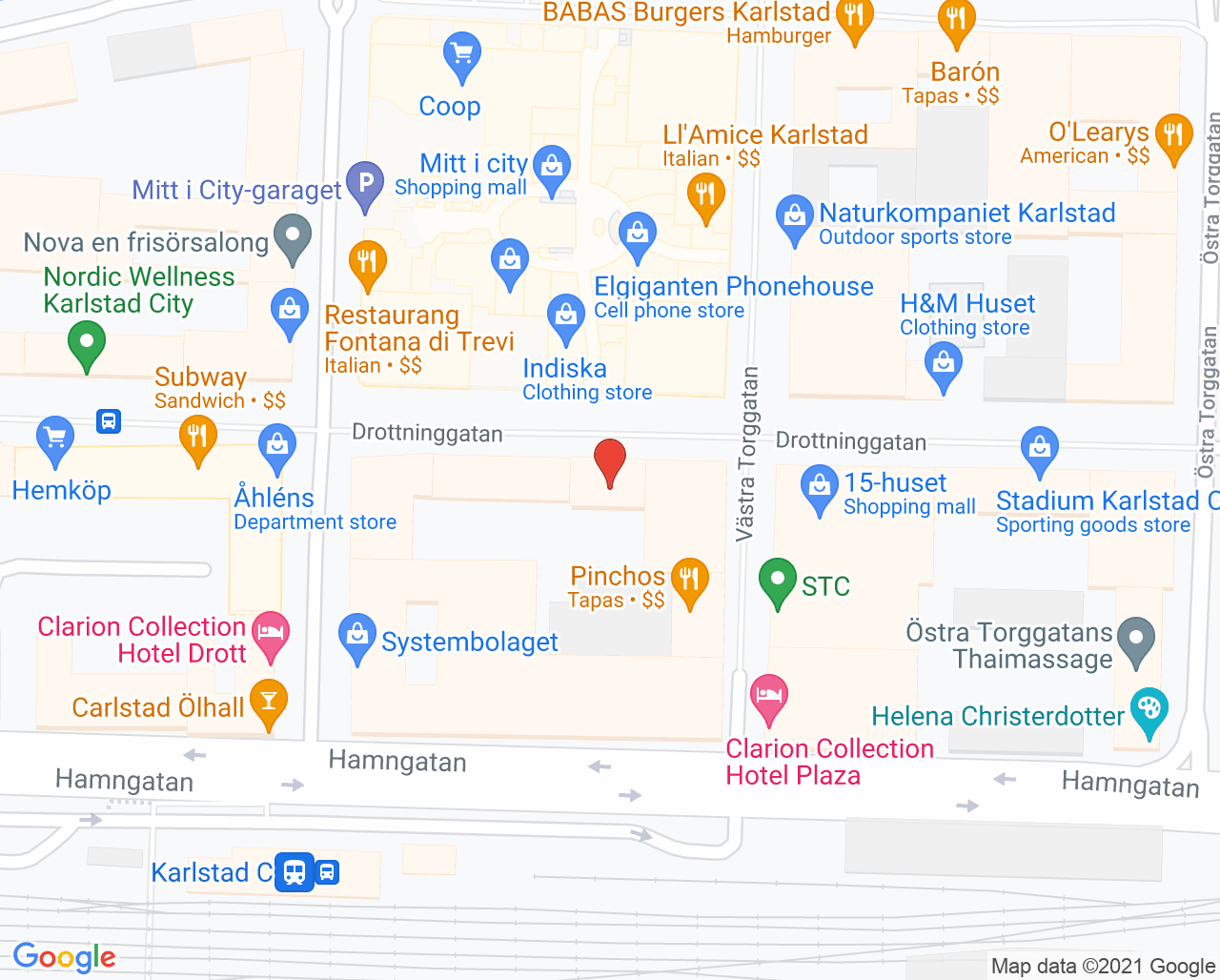 Karta till Synsam Recycling Outlet Karlstad