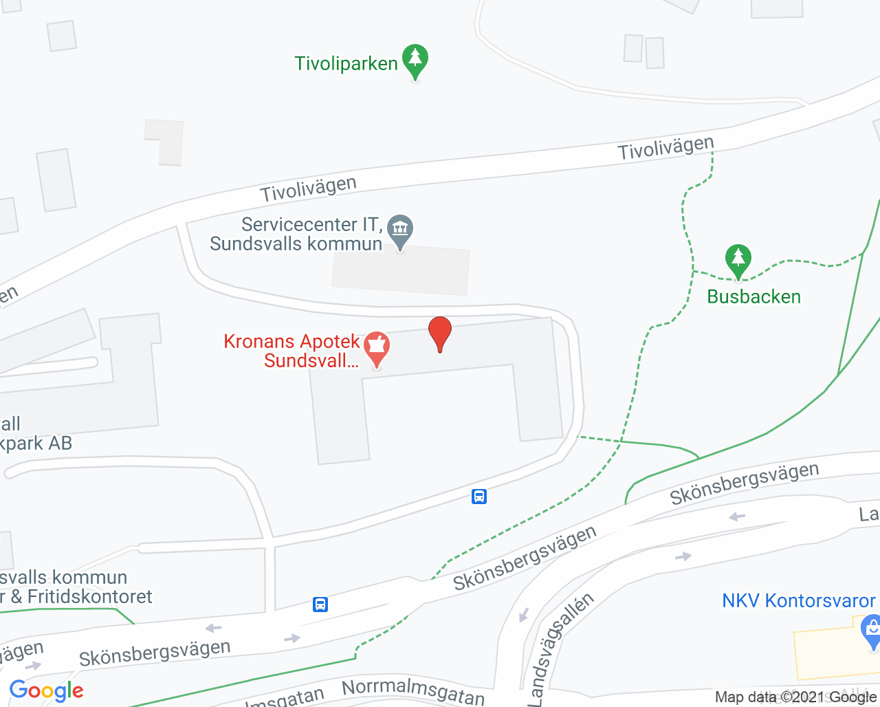 Karta till Hälsocentralen Centrum