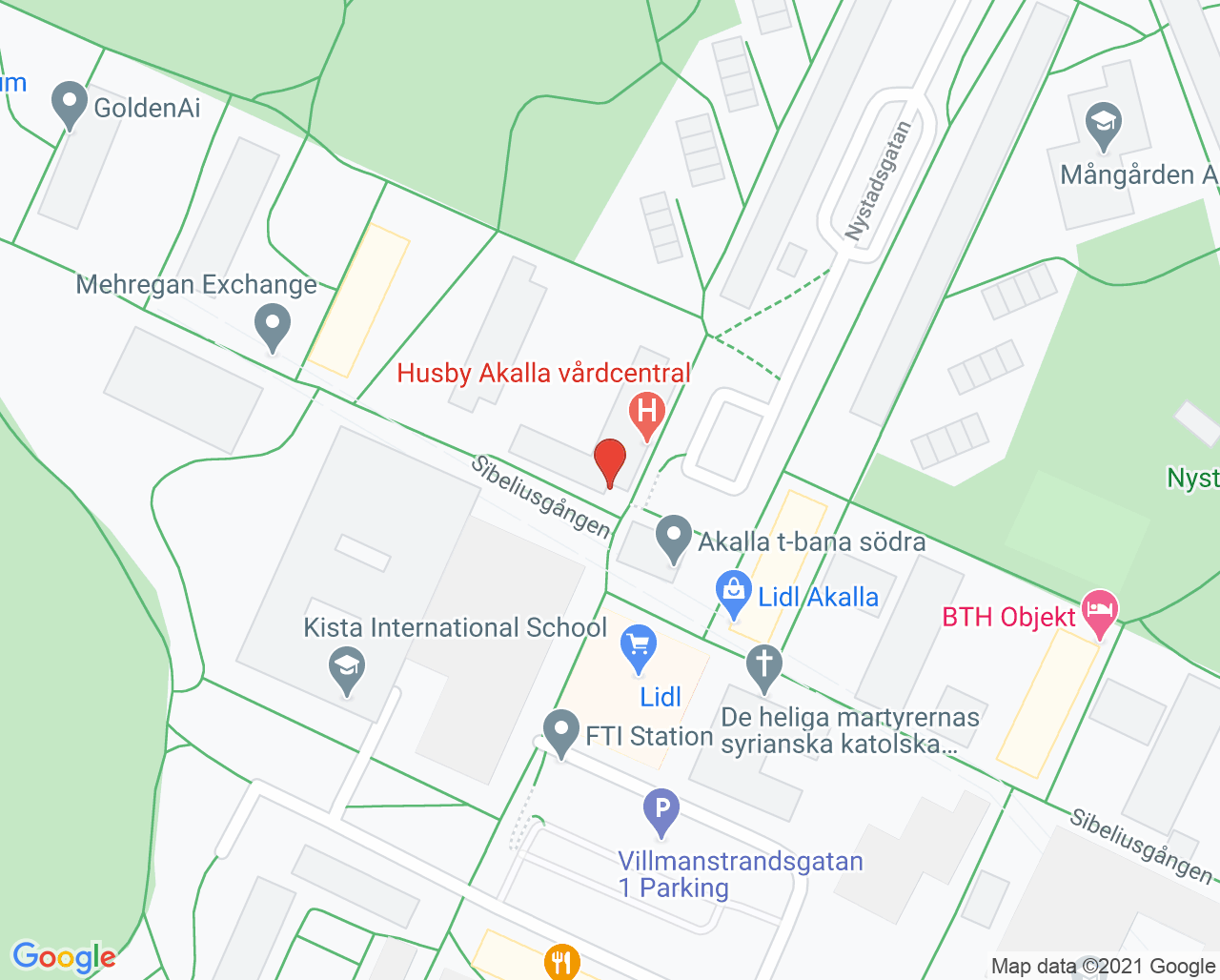 Karta till Husby Akalla vårdcentral