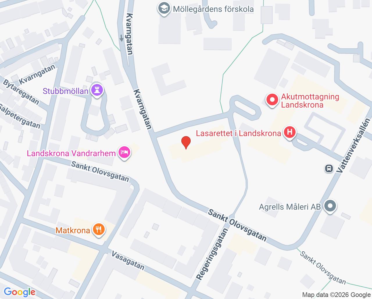 Karta till Barnmorskemottagningen Landskrona