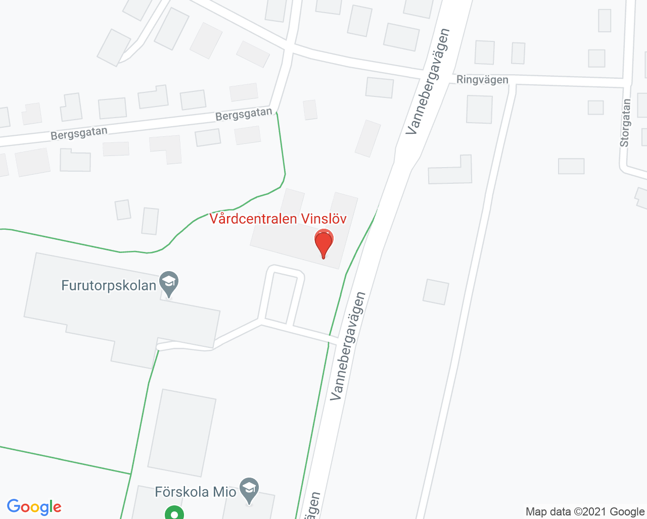 Karta till Barnavårdscentralen Vinslöv