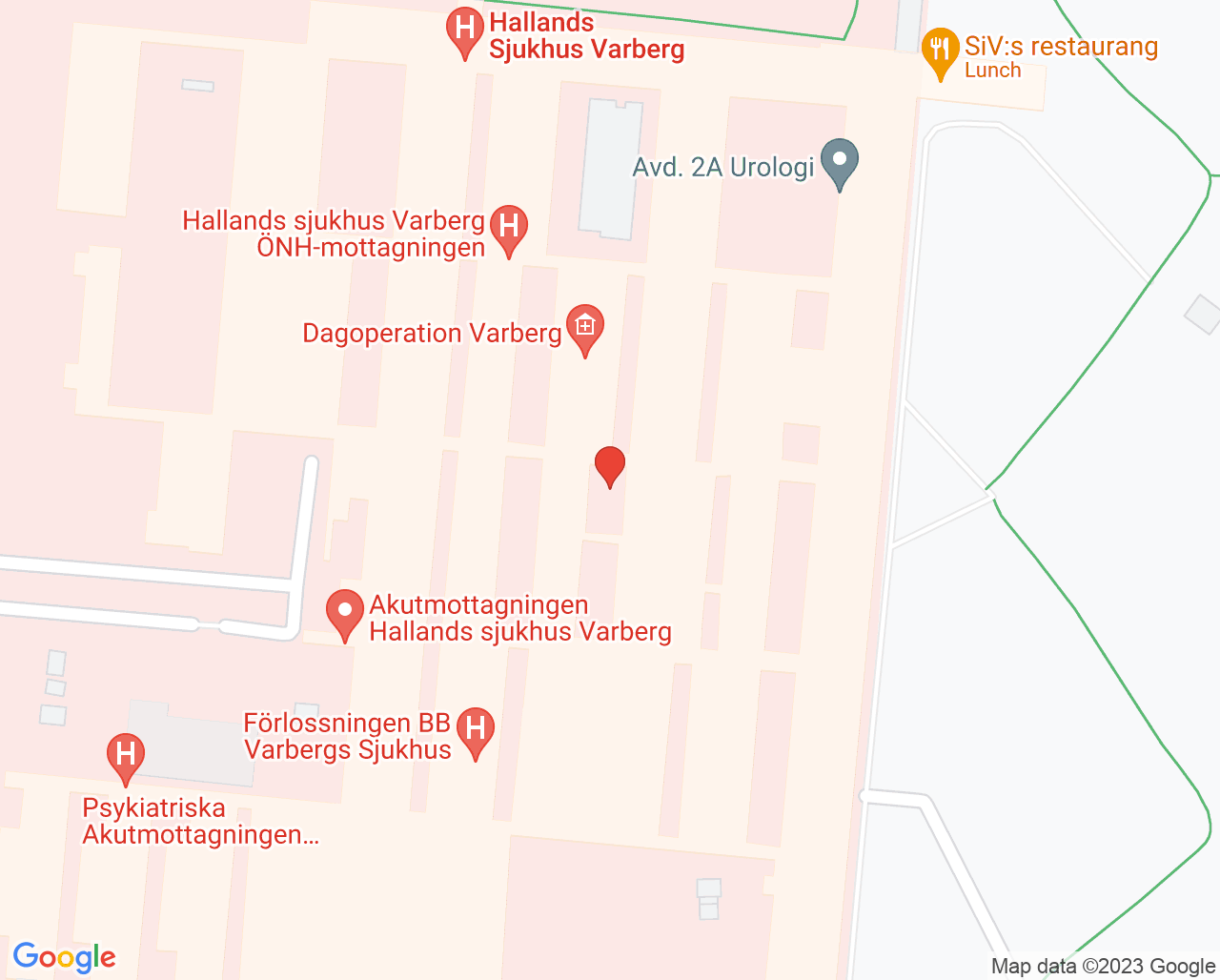 Karta till Kirurgimottagningen Hallands sjukhus Varberg