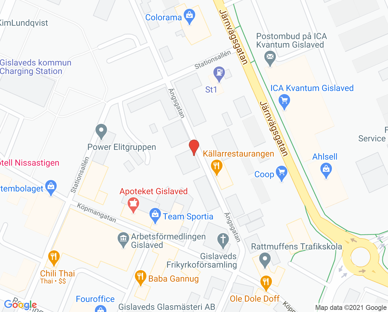 Karta till Ungdomsmottagningen Gislaved