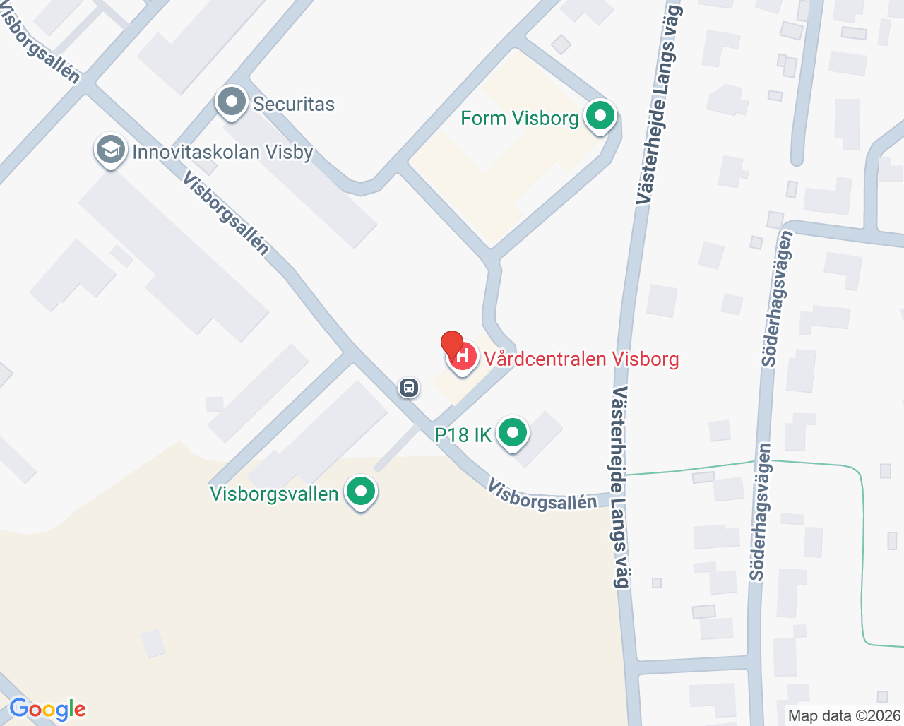 Karta till Vårdcentralen Visborg