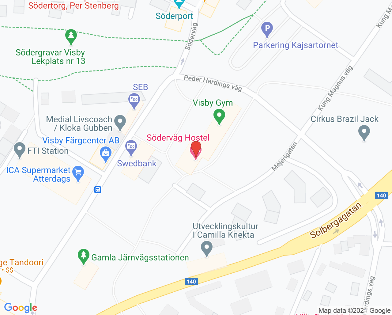 Karta till Söderports Vårdcentral, Visby