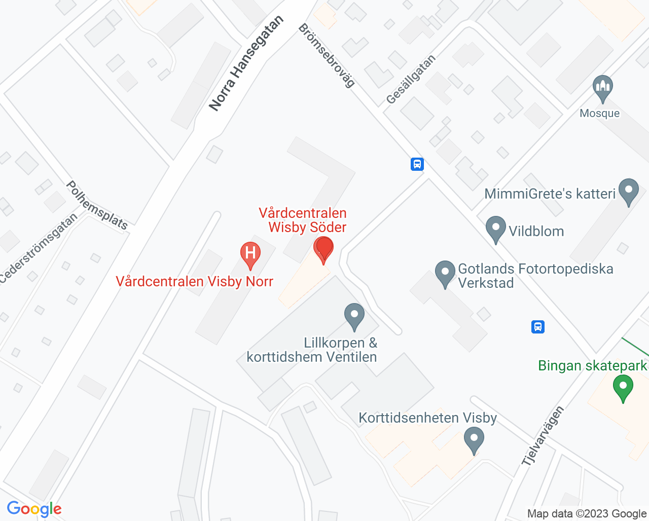 Karta till Rehabenhet arbetsterapi Korpen, Gotland