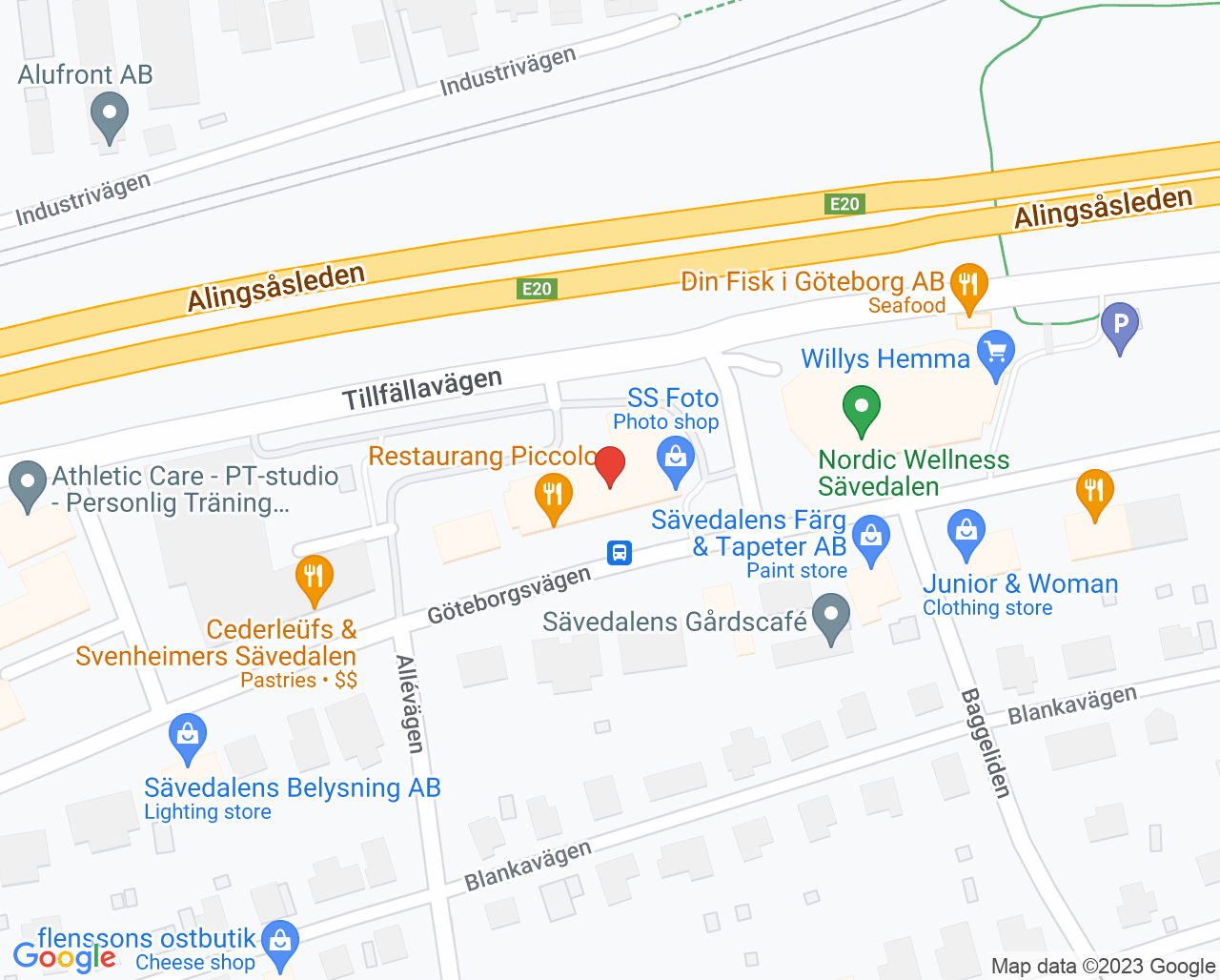 Karta till Logopedimottagning Partille, Göteborg
