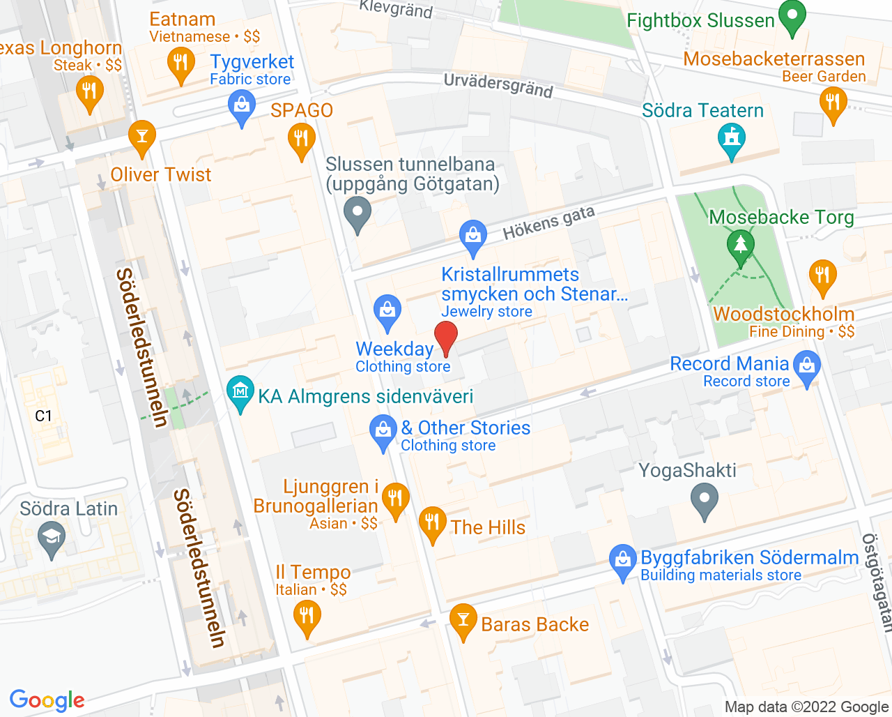 Karta till Synsam Recycling Outlet Stockholm Götgatan 