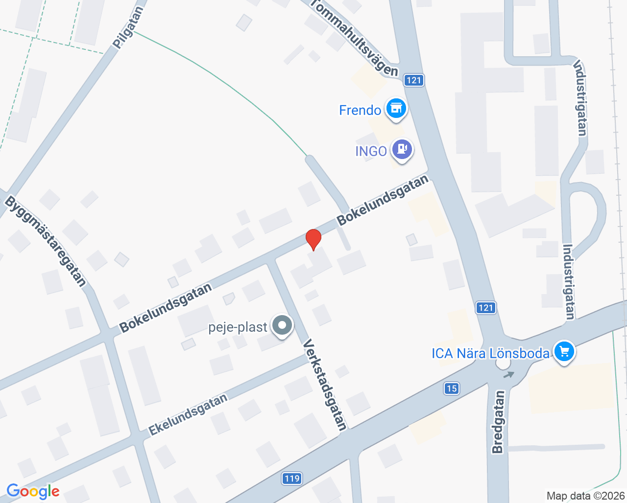 Karta till Kry Vårdcentral Osby Filial Lönsboda