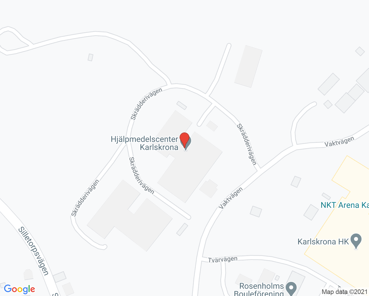 Karta till Hjälpmedelscenter, Karlskrona