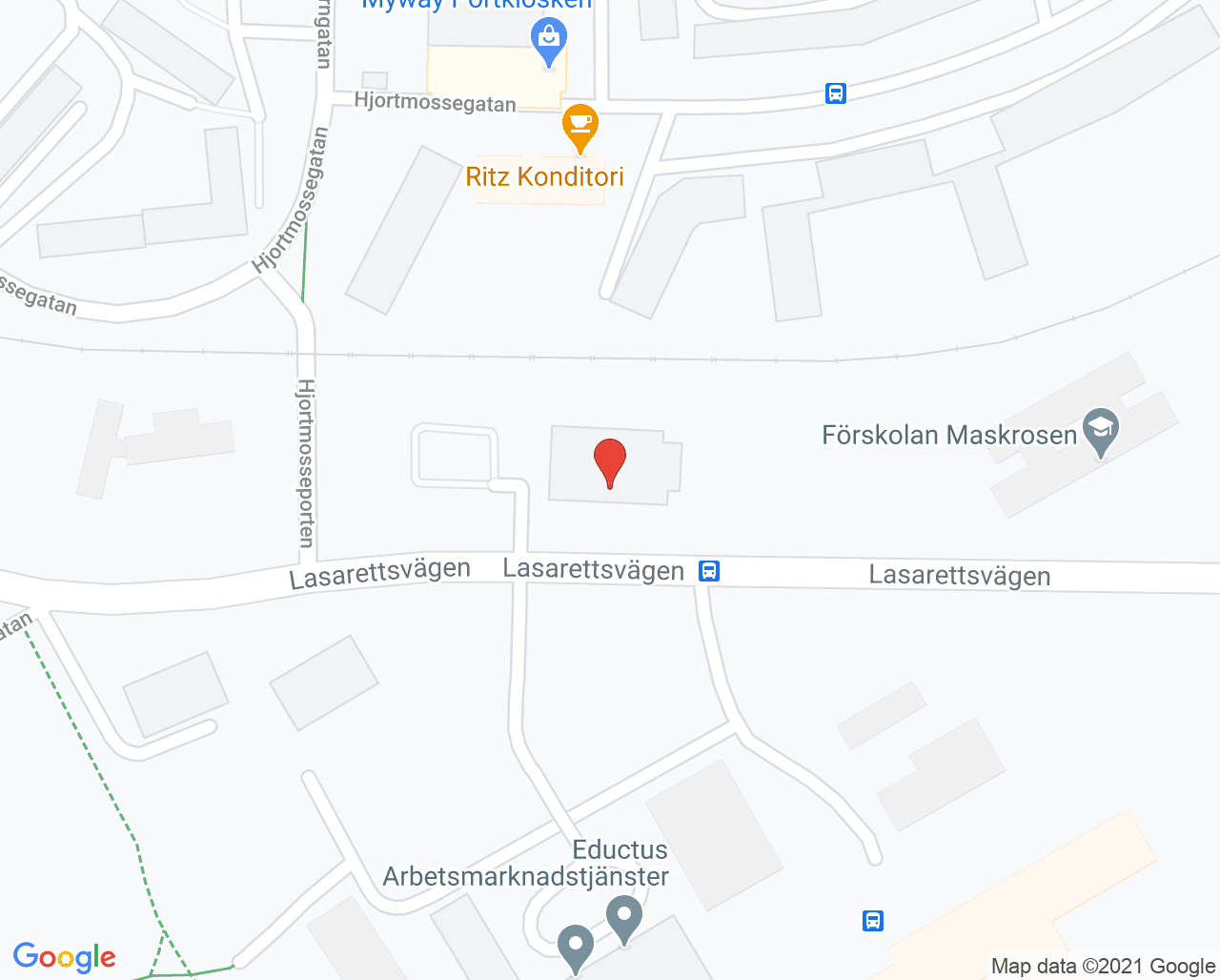 Karta till Capio Vårdcentral Hjortmossen, Trollhättan
