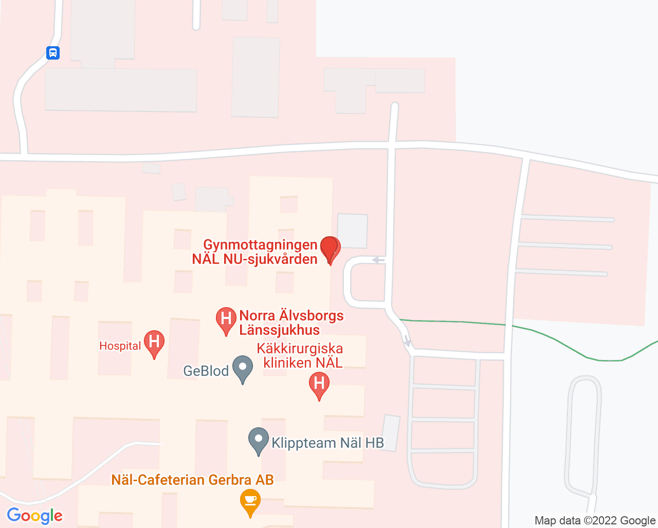 Karta till Mammografienhet Vänersborg, Trollhättan